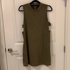 Olive Green Suede Dress